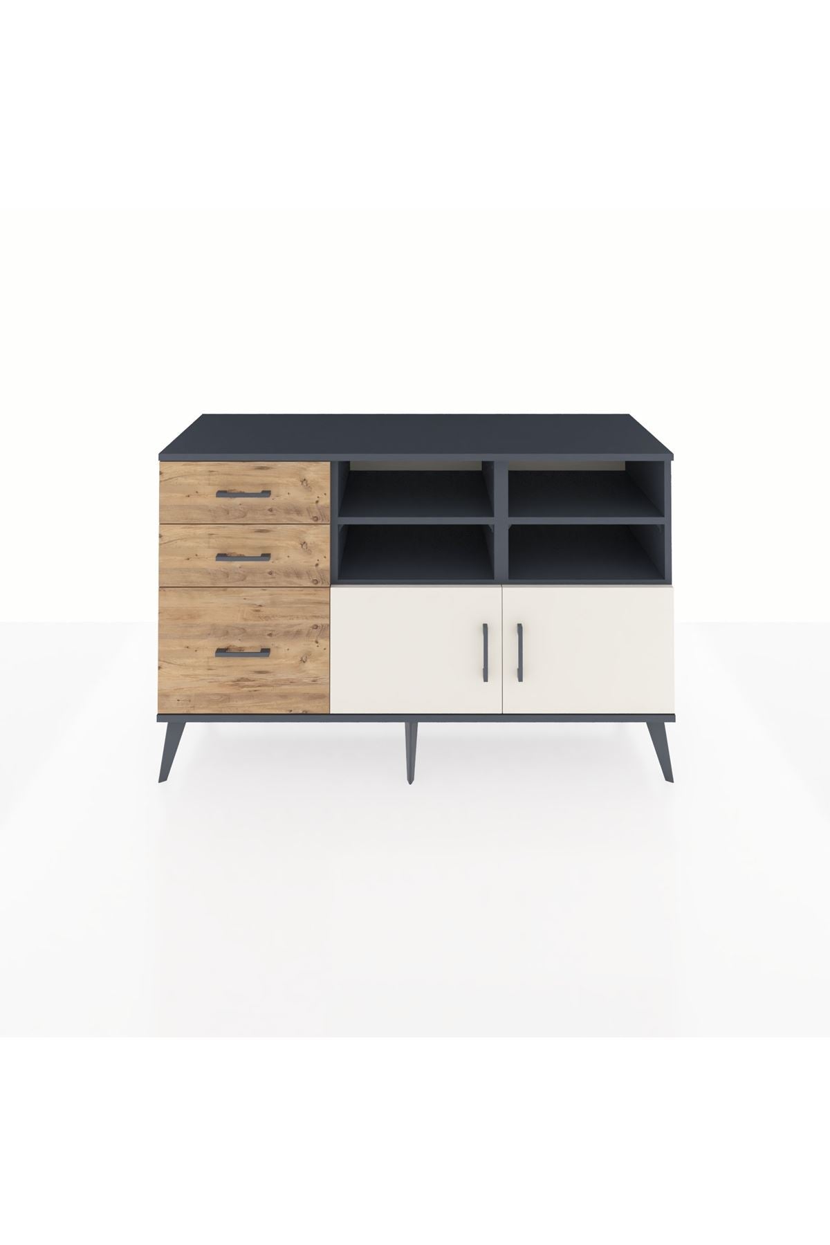 Kronos Konsol 4 Raflı 3 Çekmeceli 2 Kapaklı 132x59x83 - S606M050V15C