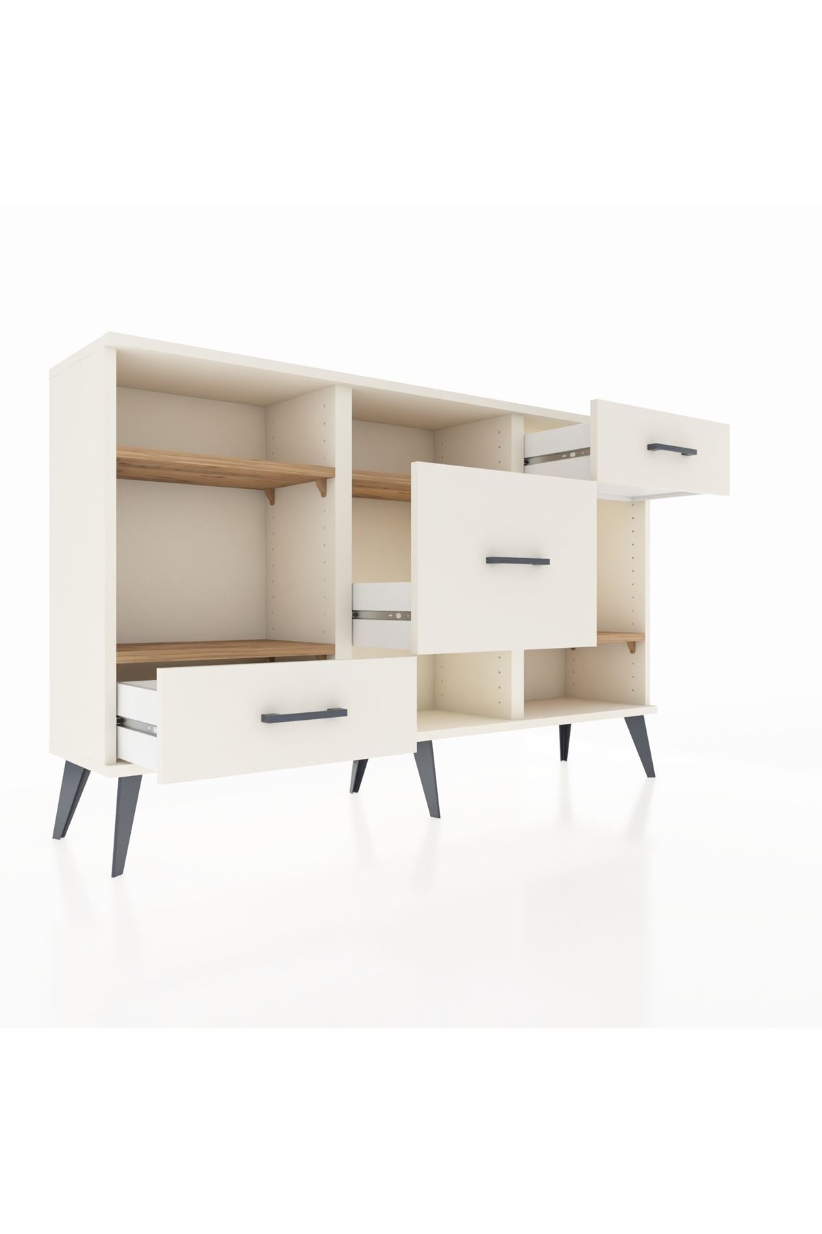 Arges Konsol 4 Raflı 3 Çekmeceli 132x30x83 - S144M001V01A