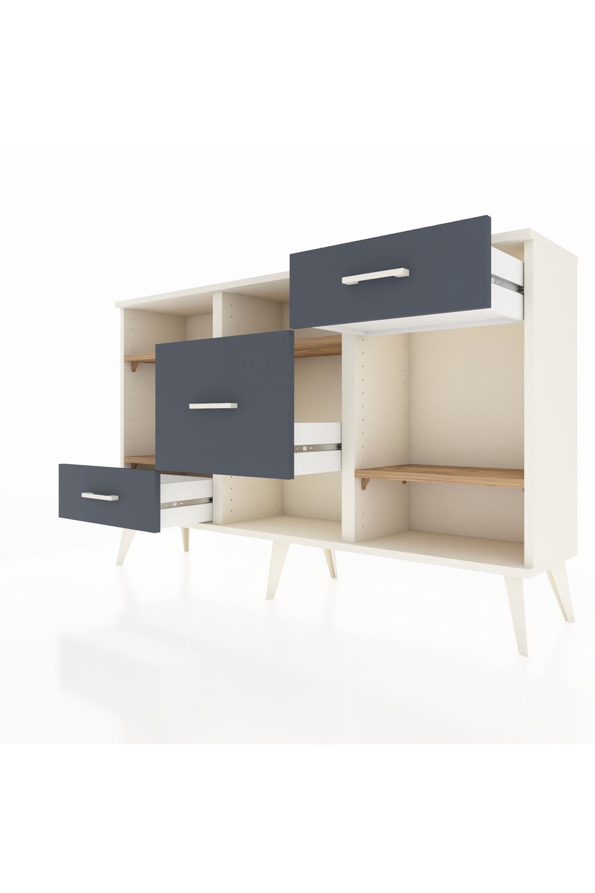 Arges Konsol 4 Raflı 3 Çekmeceli 132x30x83 - S144M001V02A