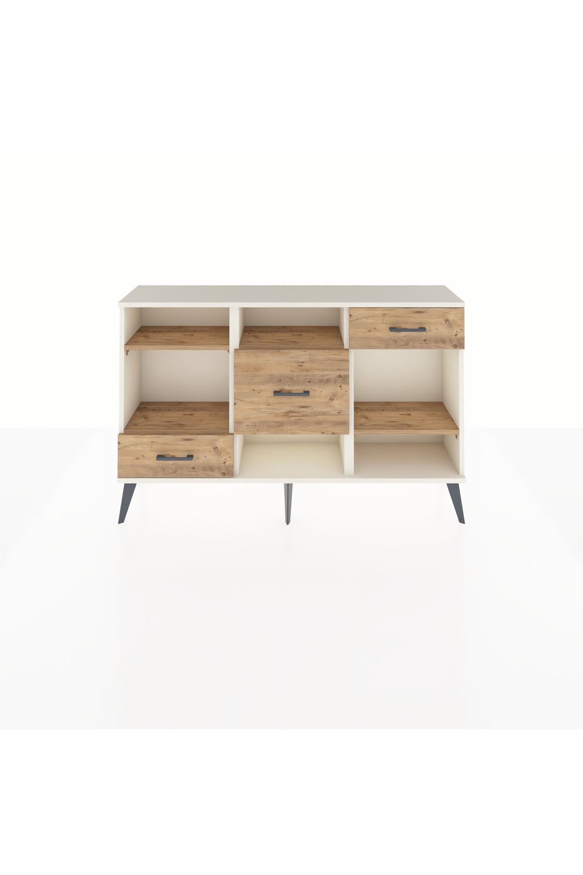 Arges Konsol 4 Raflı 3 Çekmeceli 132x30x83 - S144M001V03A