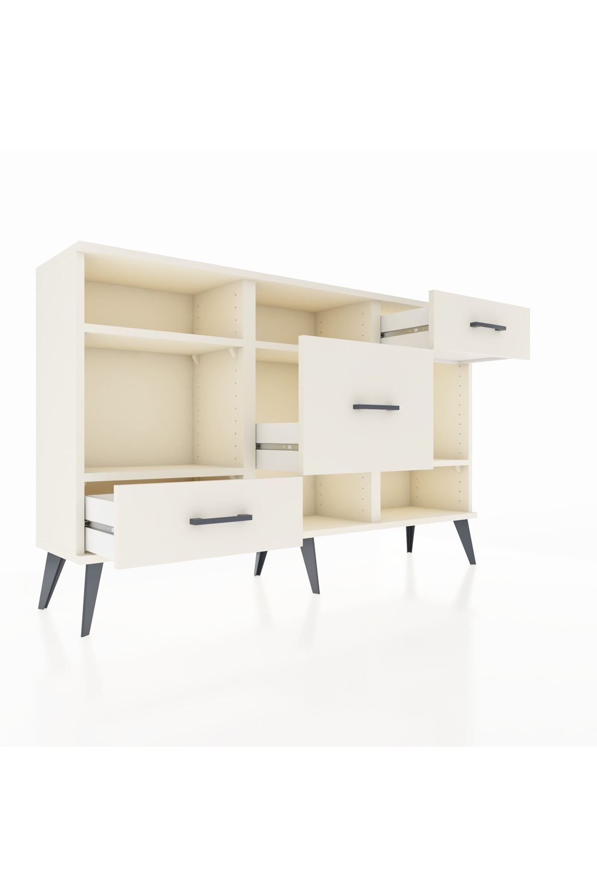 Arges Konsol 4 Raflı 3 Çekmeceli 132x30x83 - S144M001V04A