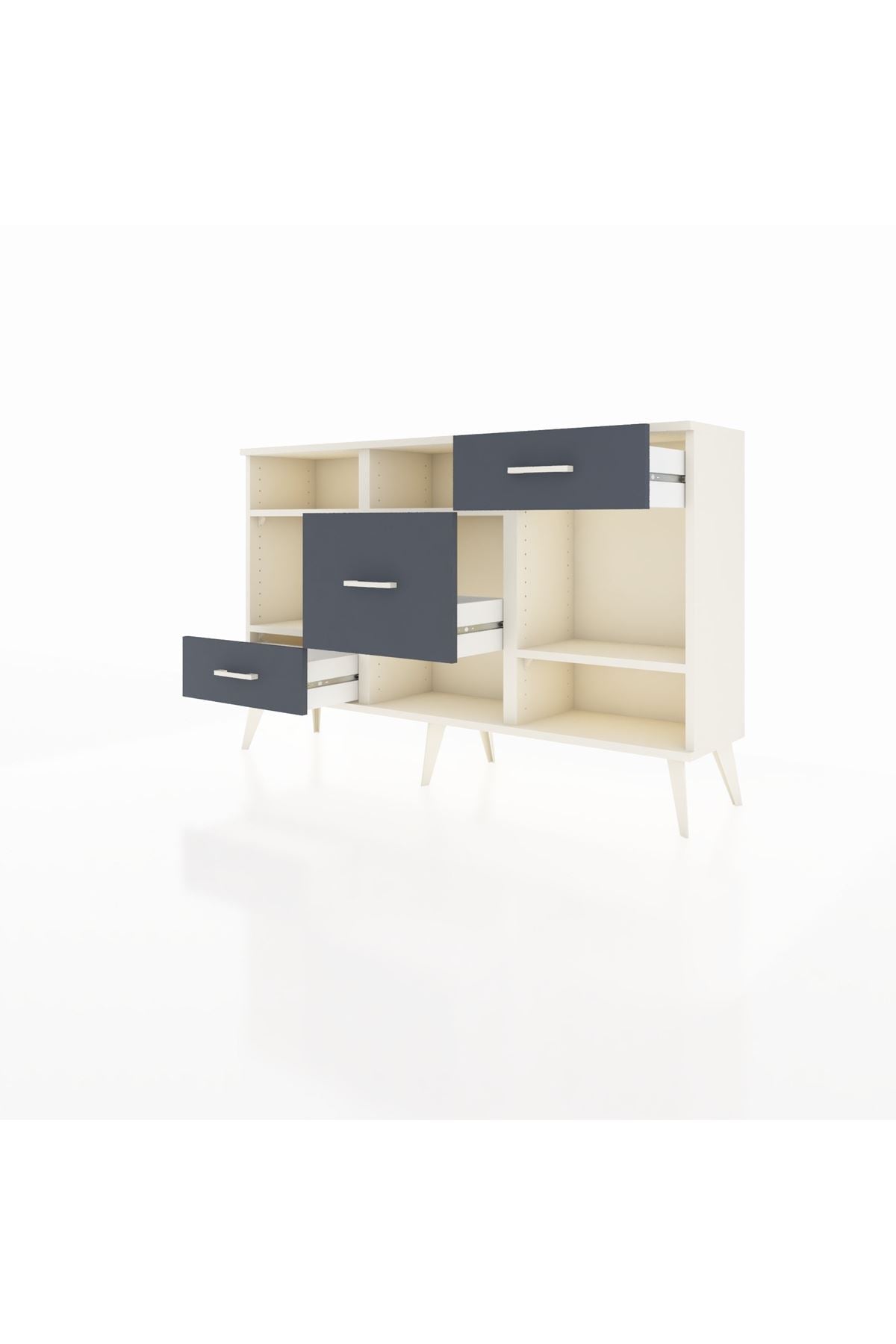 Arges Konsol 4 Raflı 3 Çekmeceli 132x30x83 - S144M001V05A