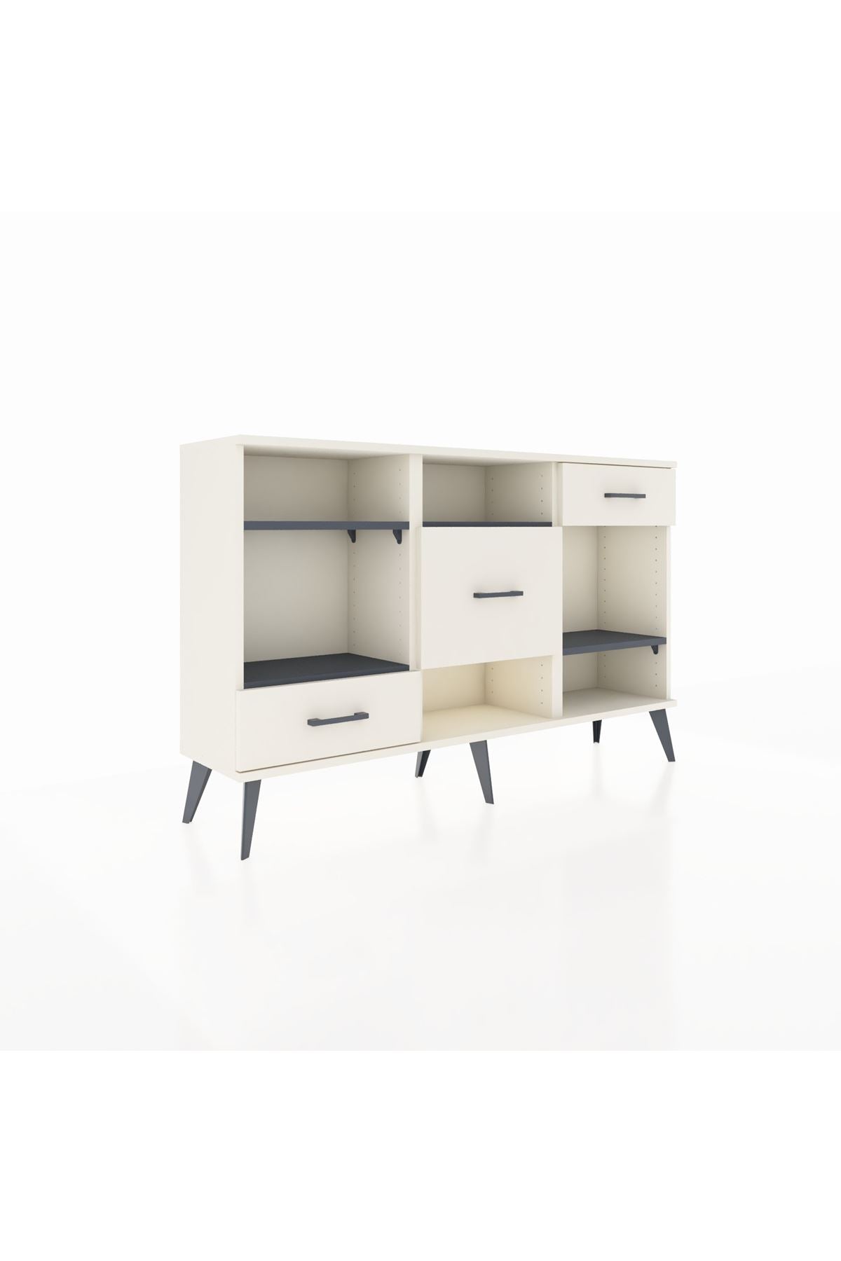 Arges Konsol 4 Raflı 3 Çekmeceli 132x30x83 - S144M001V07A