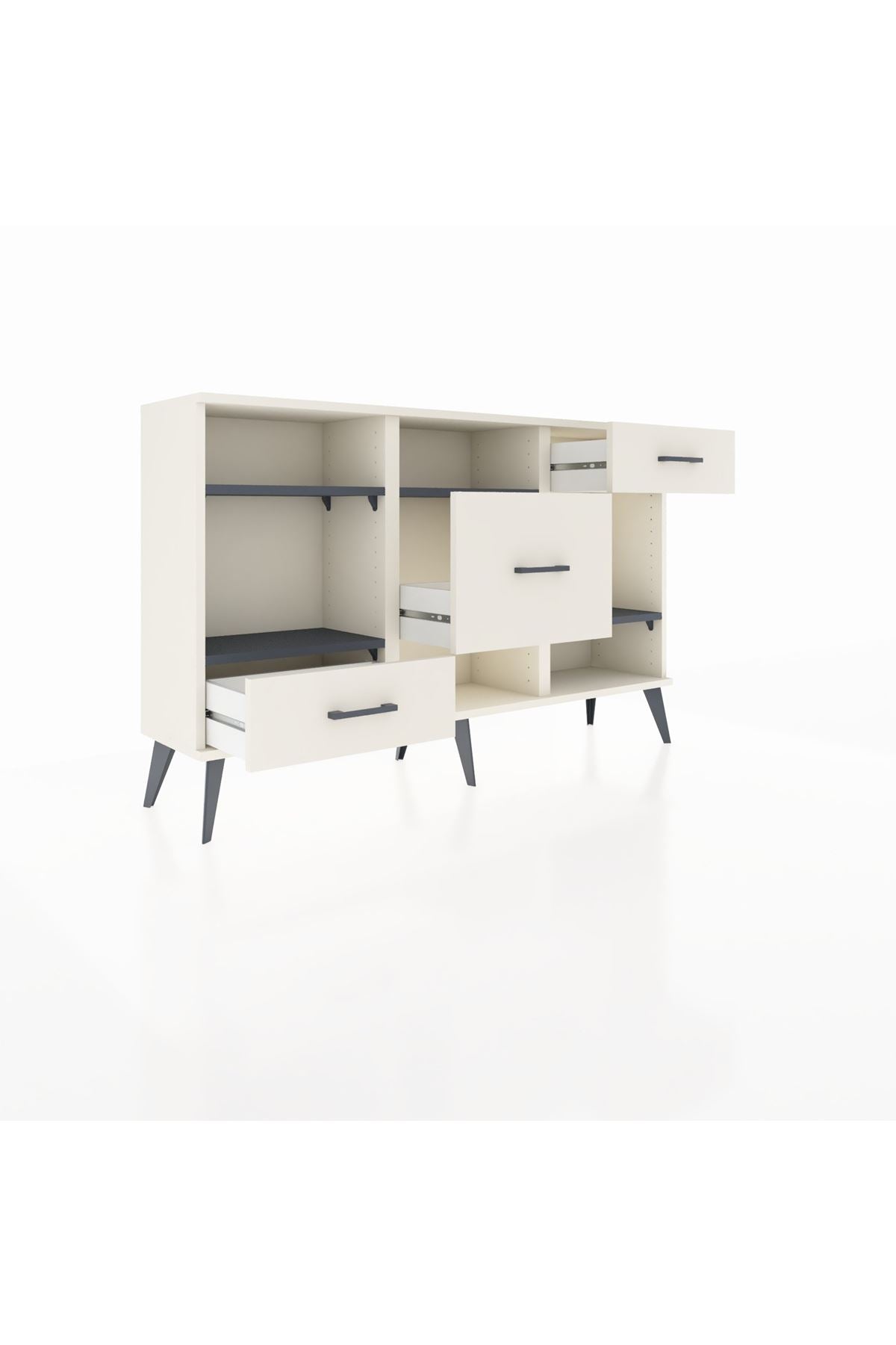 Arges Konsol 4 Raflı 3 Çekmeceli 132x30x83 - S144M001V07A