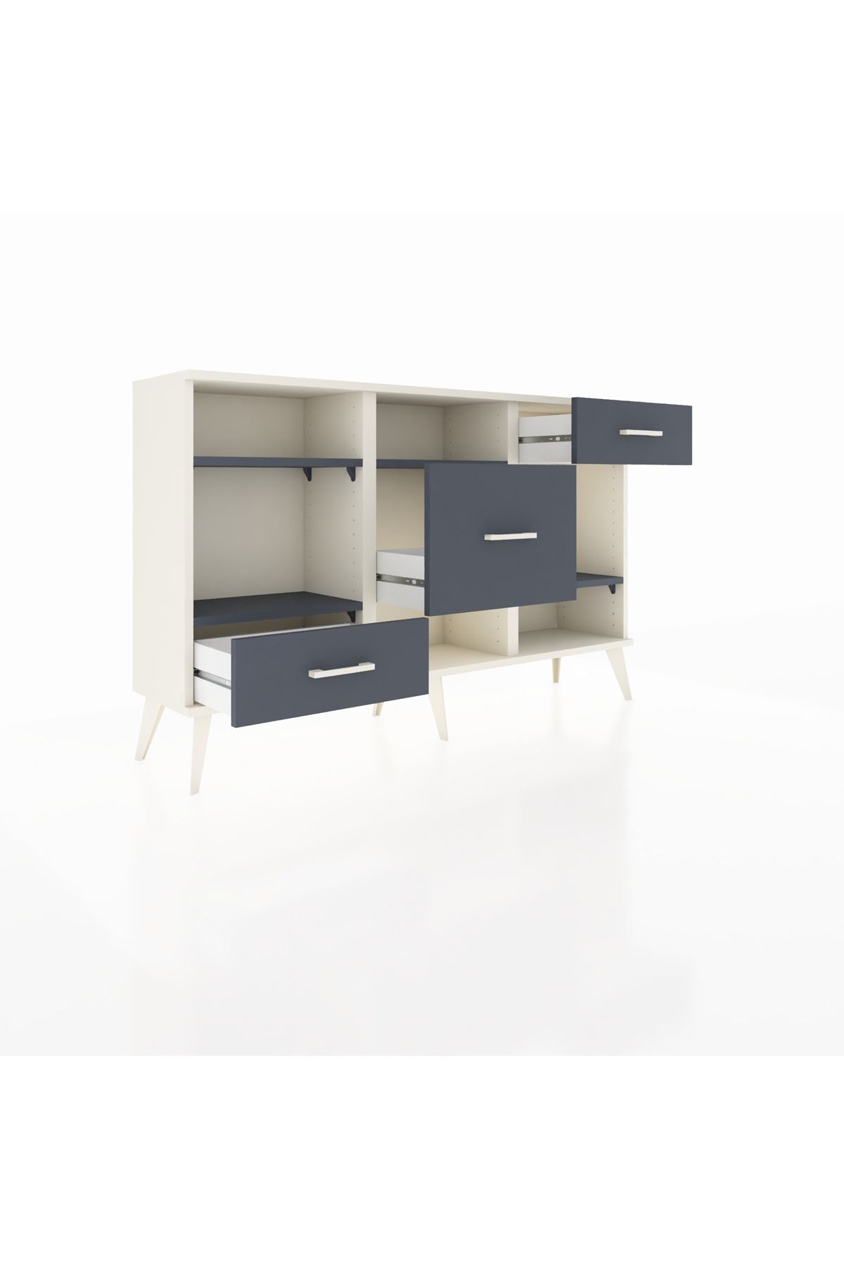 Arges Konsol 4 Raflı 3 Çekmeceli 132x30x83 - S144M001V08A