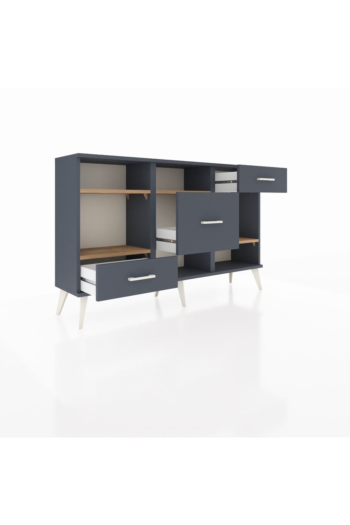 Arges Konsol 4 Raflı 3 Çekmeceli 132x30x83 - S144M001V11A