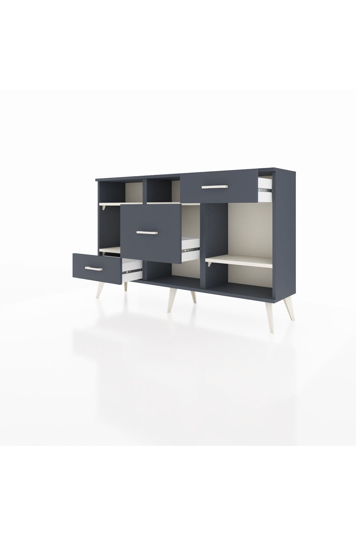 Arges Konsol 4 Raflı 3 Çekmeceli 132x30x83 - S144M001V14A