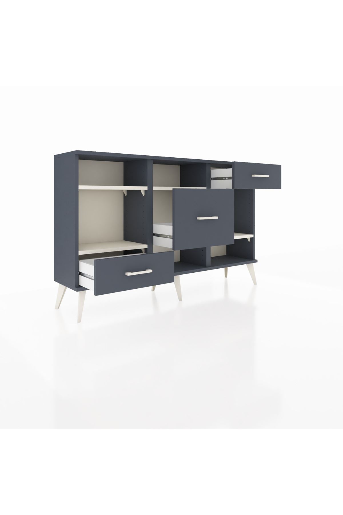 Arges Konsol 4 Raflı 3 Çekmeceli 132x30x83 - S144M001V14A