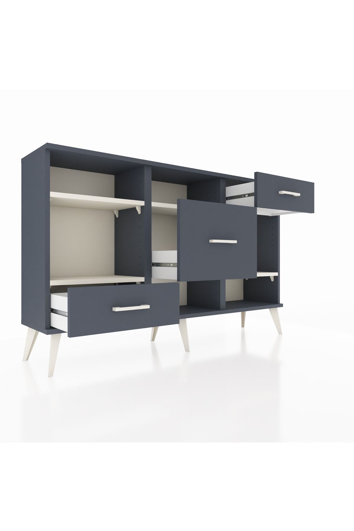 Arges Konsol 4 Raflı 3 Çekmeceli 132x30x83 - S144M001V14A