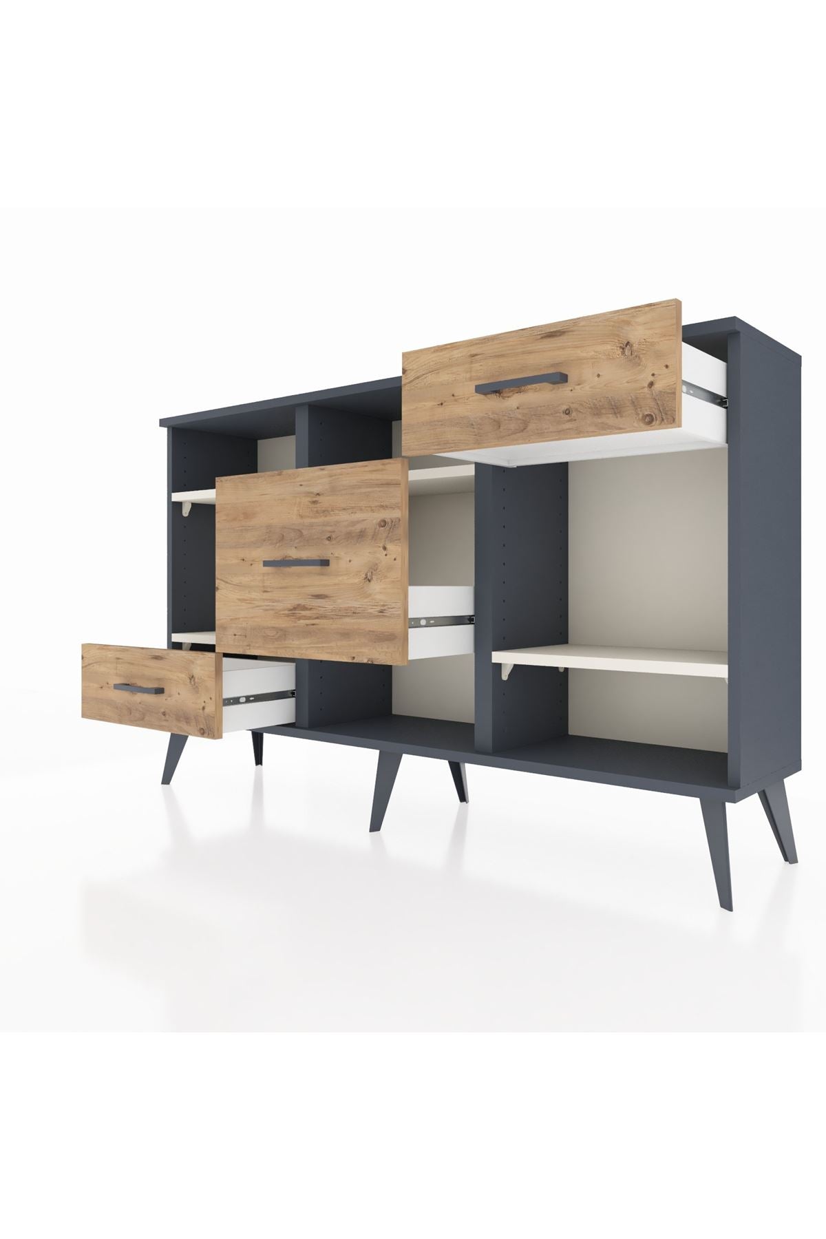 Arges Konsol 4 Raflı 3 Çekmeceli 132x30x83 - S144M001V15A