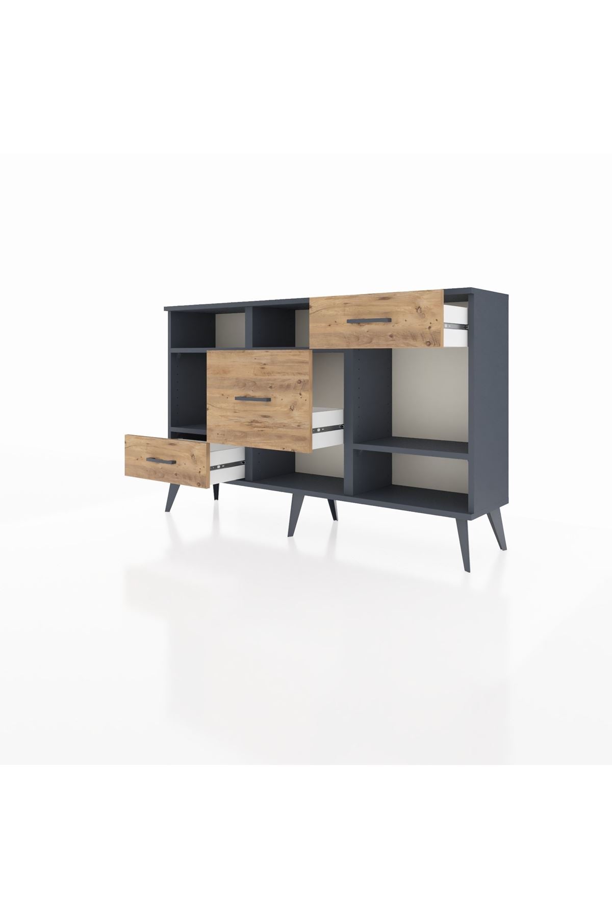 Arges Konsol 4 Raflı 3 Çekmeceli 132x30x83 - S144M001V18A