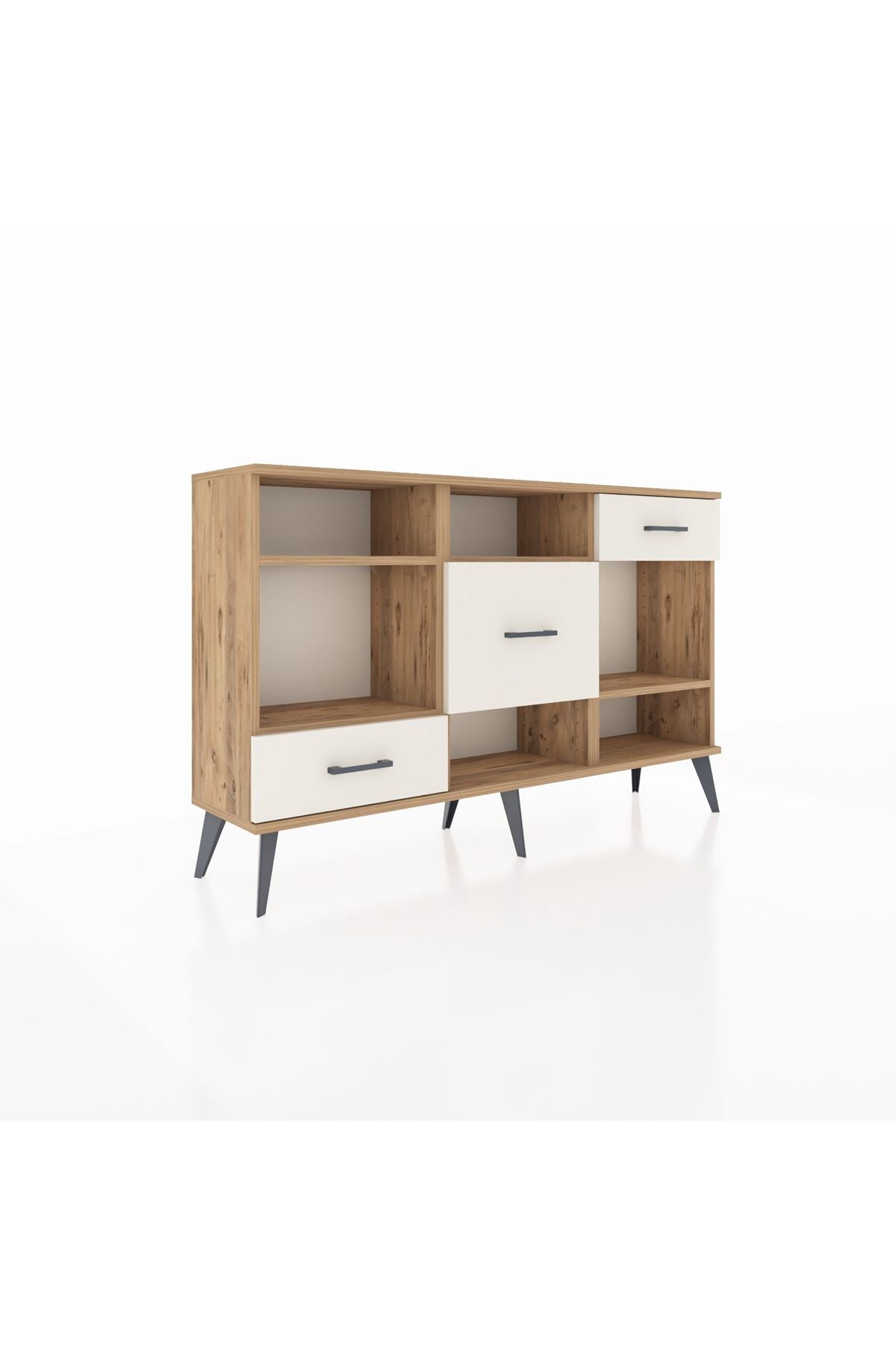 Arges Konsol 4 Raflı 3 Çekmeceli 132x30x83 - S144M001V19A