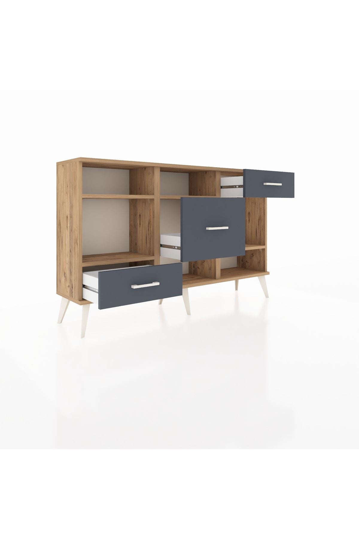 Arges Konsol 4 Raflı 3 Çekmeceli 132x30x83 - S144M001V20A