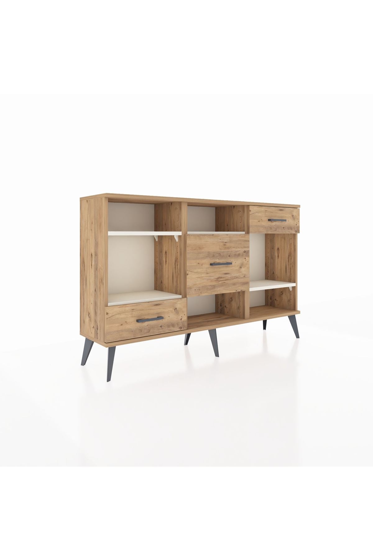 Arges Konsol 4 Raflı 3 Çekmeceli 132x30x83 - S144M001V24A