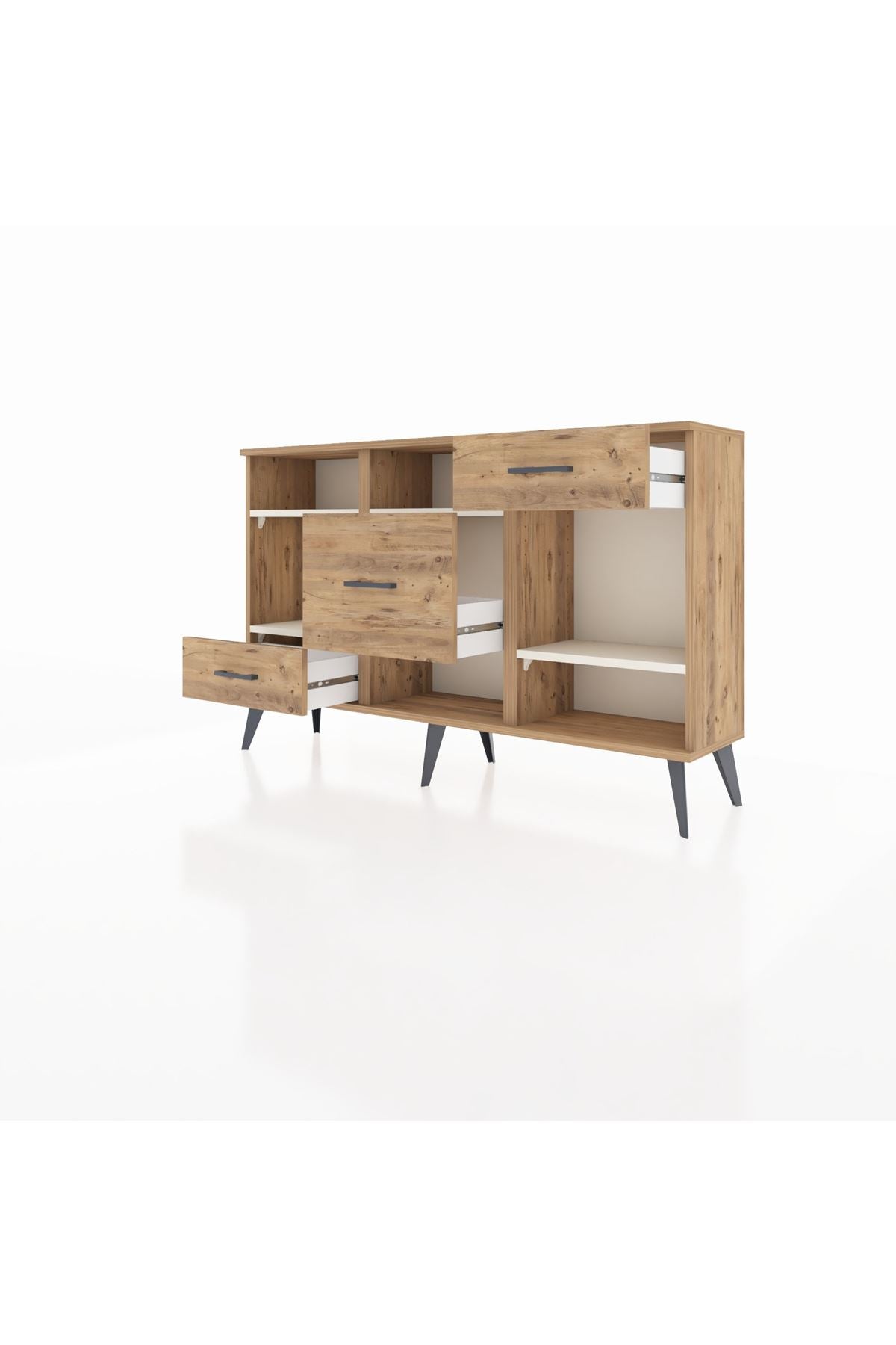 Arges Konsol 4 Raflı 3 Çekmeceli 132x30x83 - S144M001V24A
