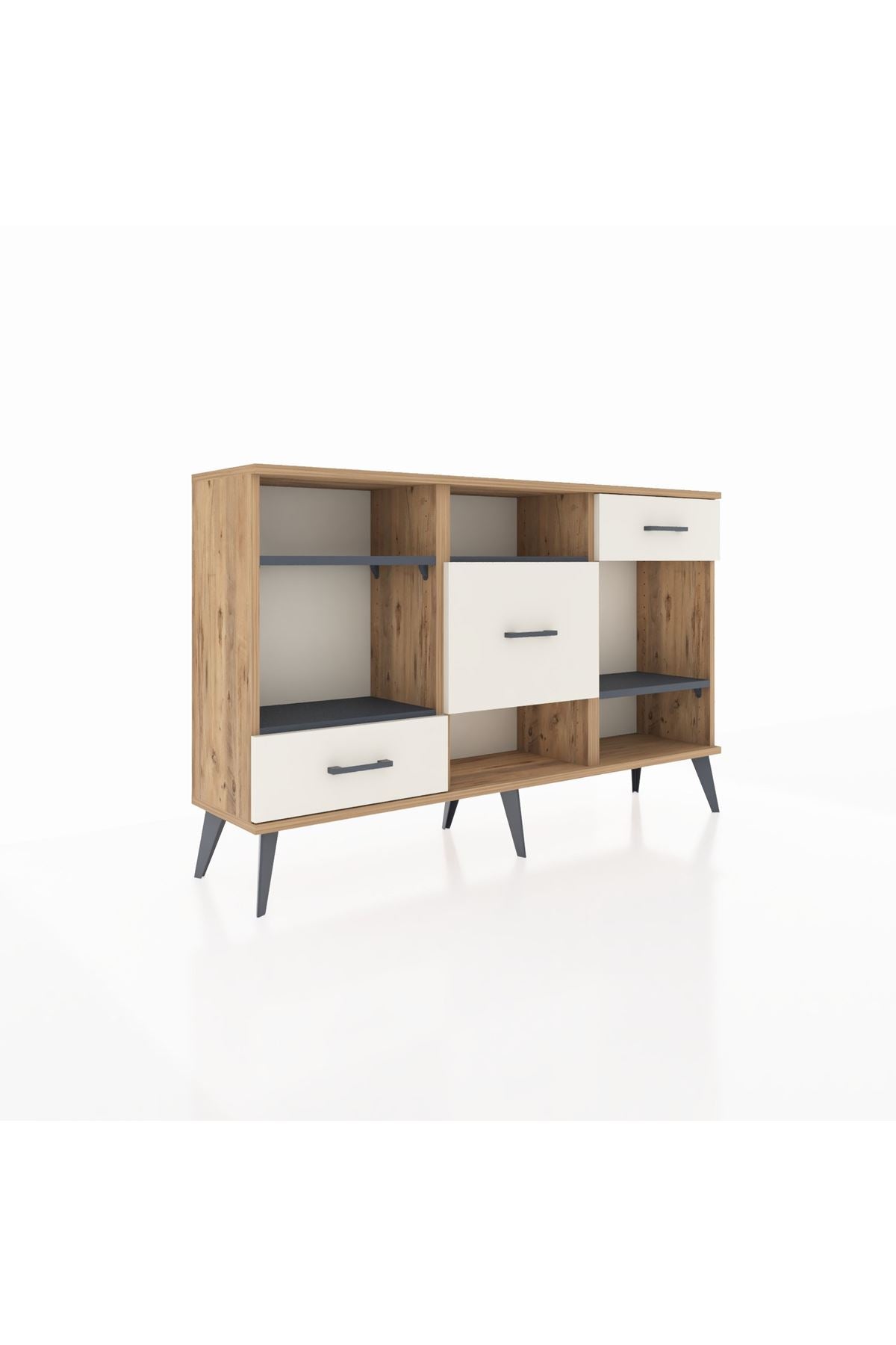 Arges Konsol 4 Raflı 3 Çekmeceli 132x30x83 - S144M001V25A