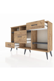 Arges Konsol 4 Raflı 3 Çekmeceli 132x30x83 - S144M001V27A