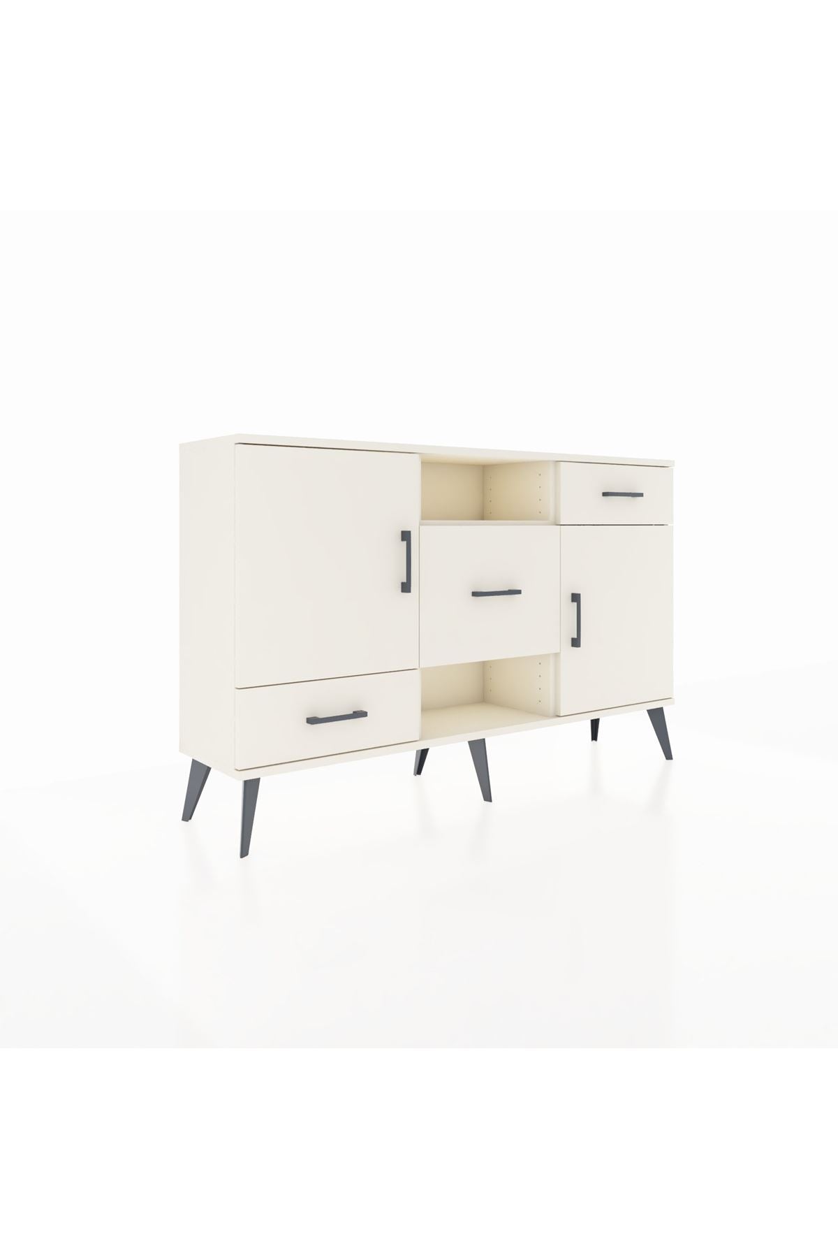Arges Konsol 4 Raflı 3 Çekmeceli 2 Kapaklı 132x30x83 - S144M002V04A