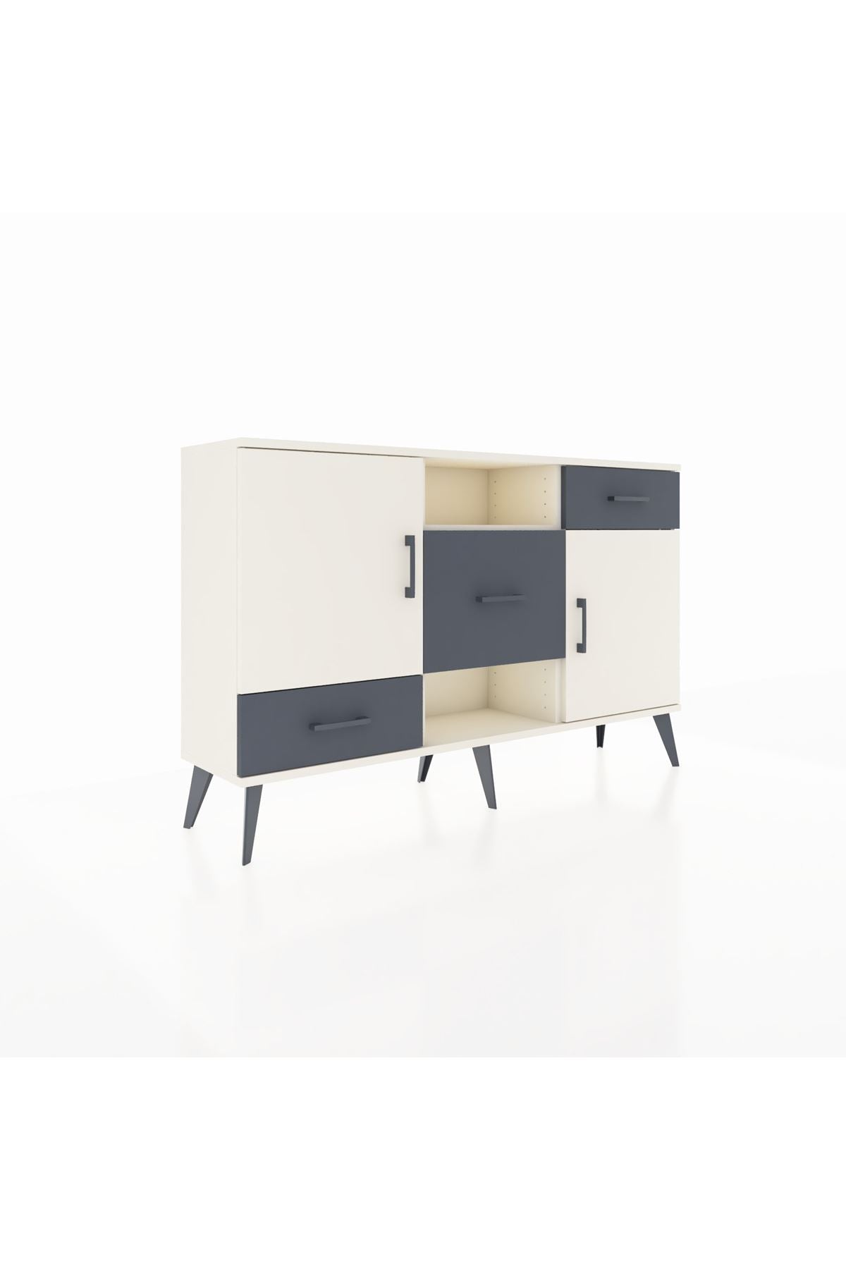 Arges Konsol 4 Raflı 3 Çekmeceli 2 Kapaklı 132x30x83 - S144M002V05A