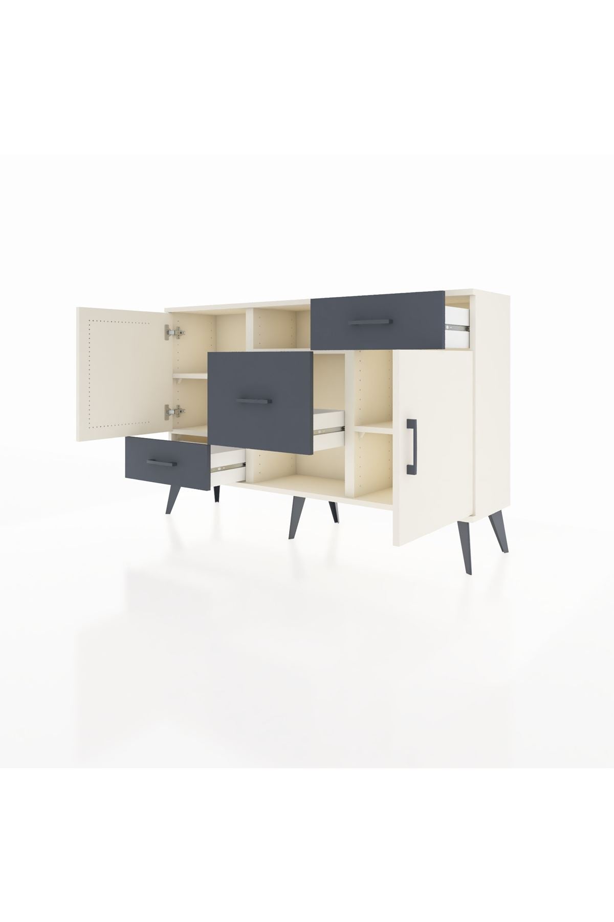 Arges Konsol 4 Raflı 3 Çekmeceli 2 Kapaklı 132x30x83 - S144M002V05A