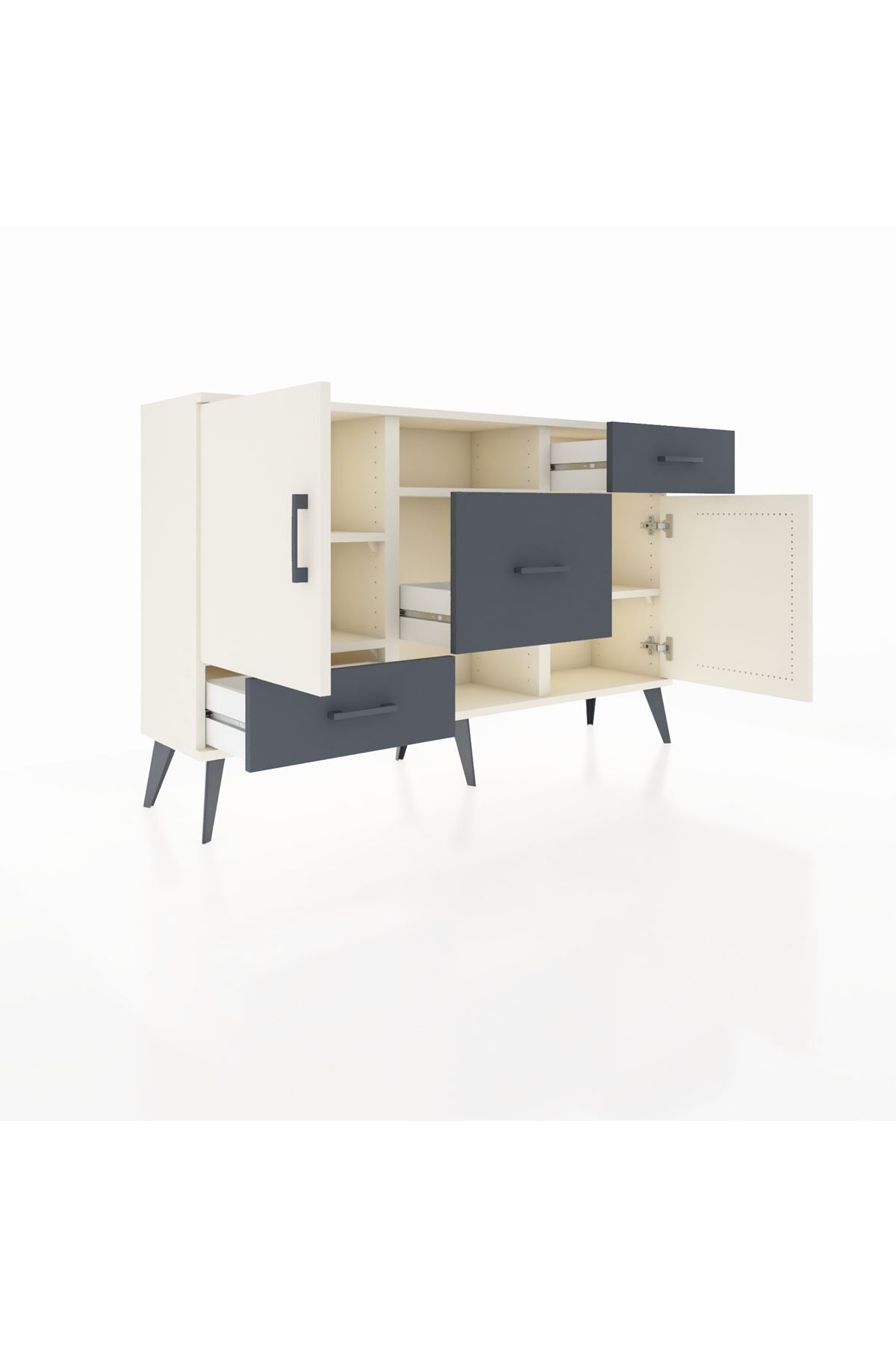 Arges Konsol 4 Raflı 3 Çekmeceli 2 Kapaklı 132x30x83 - S144M002V05A