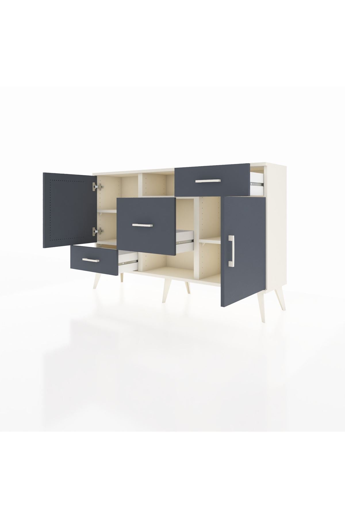 Arges Konsol 4 Raflı 3 Çekmeceli 2 Kapaklı 132x30x83 - S144M002V08A