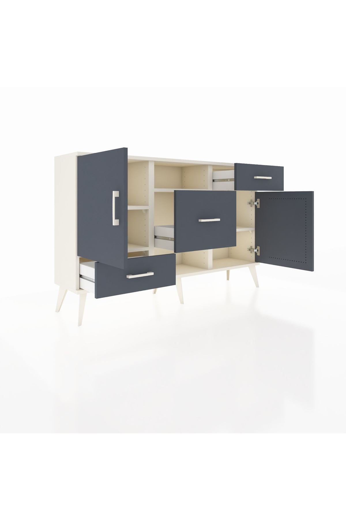 Arges Konsol 4 Raflı 3 Çekmeceli 2 Kapaklı 132x30x83 - S144M002V08A