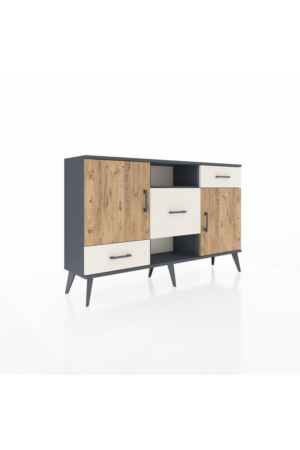 Arges Konsol 4 Raflı 3 Çekmeceli 2 Kapaklı 132x30x83 - S144M002V10A