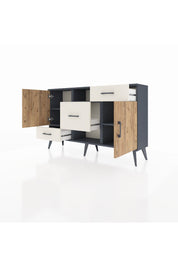 Arges Konsol 4 Raflı 3 Çekmeceli 2 Kapaklı 132x30x83 - S144M002V10A