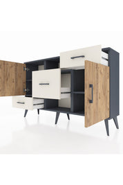 Arges Konsol 4 Raflı 3 Çekmeceli 2 Kapaklı 132x30x83 - S144M002V10A