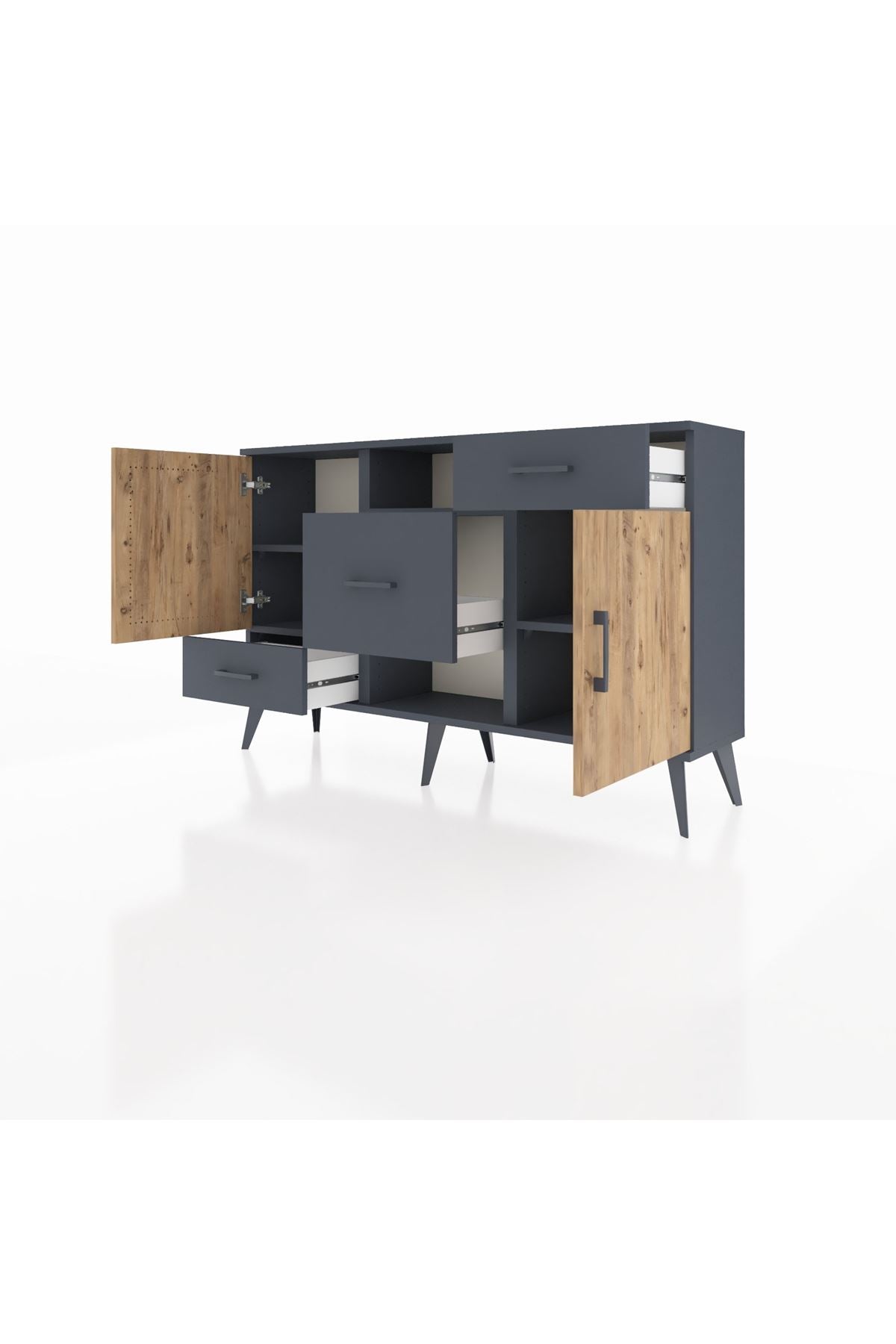 Arges Konsol 4 Raflı 3 Çekmeceli 2 Kapaklı 132x30x83 - S144M002V11A