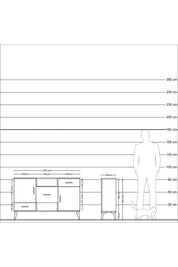 Arges Konsol 4 Raflı 3 Çekmeceli 2 Kapaklı 132x30x83 - S144M002V12A