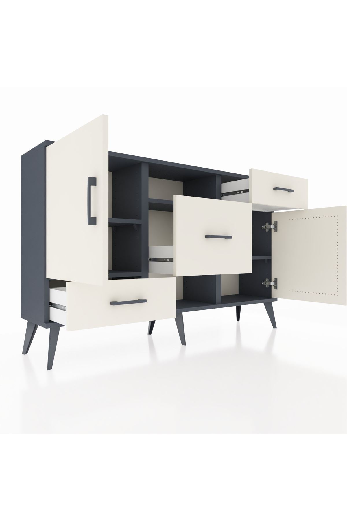 Arges Konsol 4 Raflı 3 Çekmeceli 2 Kapaklı 132x30x83 - S144M002V13A