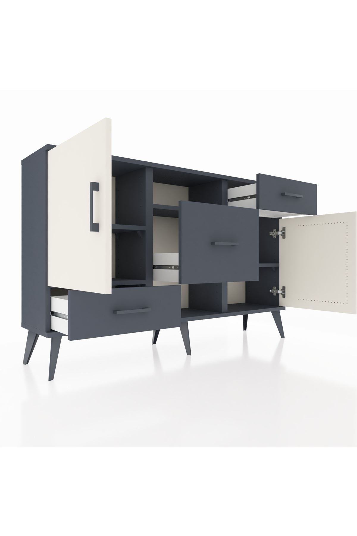 Arges Konsol 4 Raflı 3 Çekmeceli 2 Kapaklı 132x30x83 - S144M002V14A