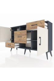 Arges Konsol 4 Raflı 3 Çekmeceli 2 Kapaklı 132x30x83 - S144M002V15A