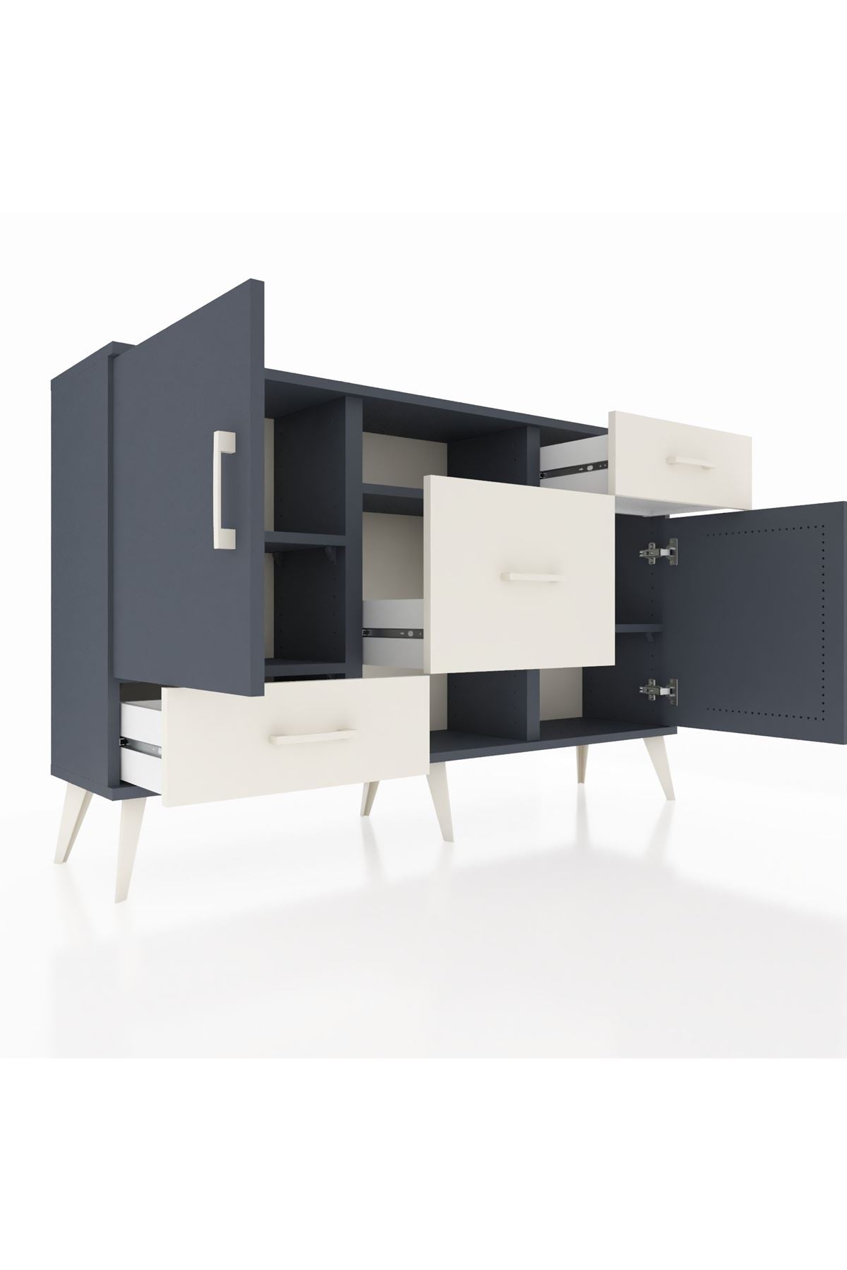 Arges Konsol 4 Raflı 3 Çekmeceli 2 Kapaklı 132x30x83 - S144M002V16A