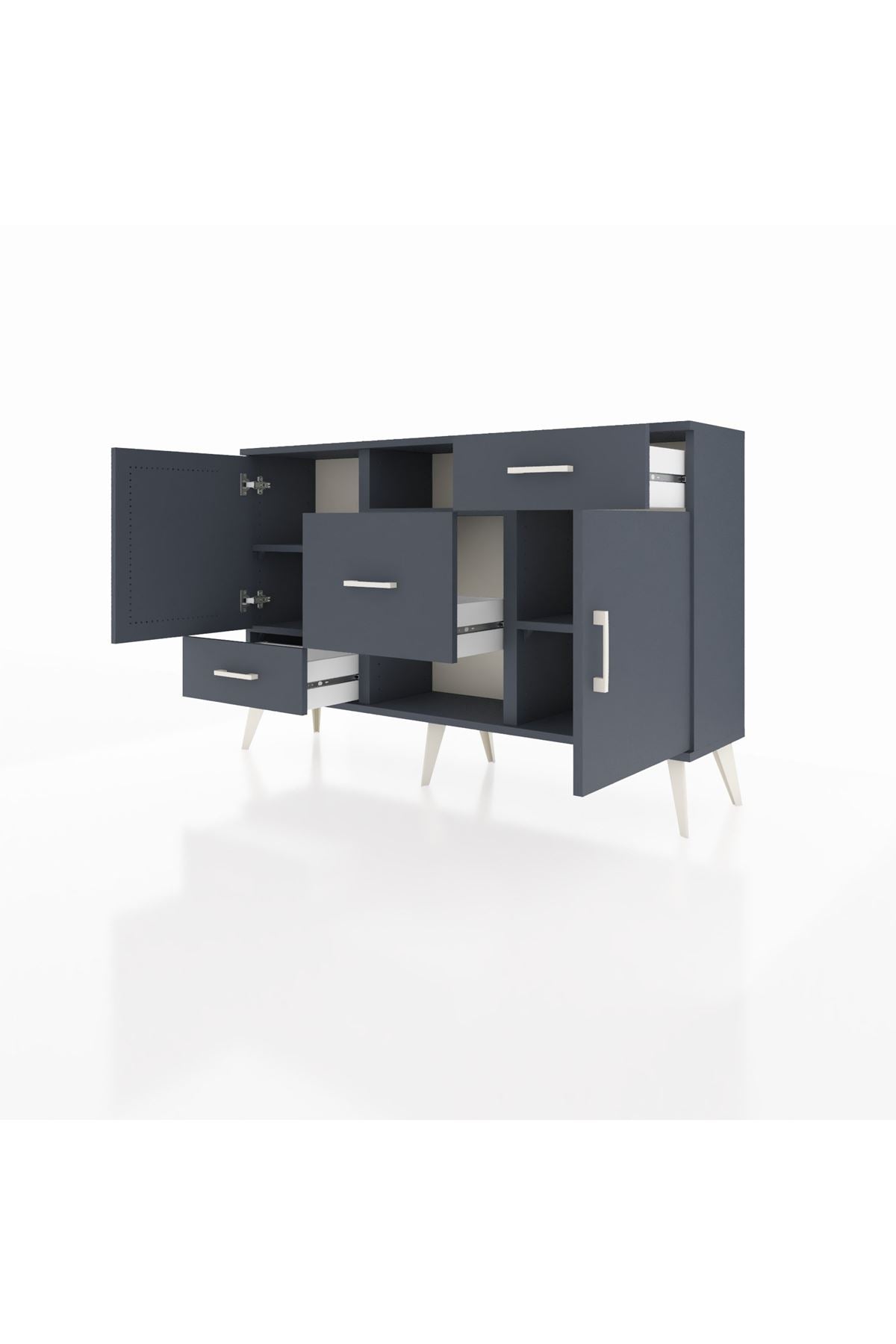 Arges Konsol 4 Raflı 3 Çekmeceli 2 Kapaklı 132x30x83 - S144M002V17A