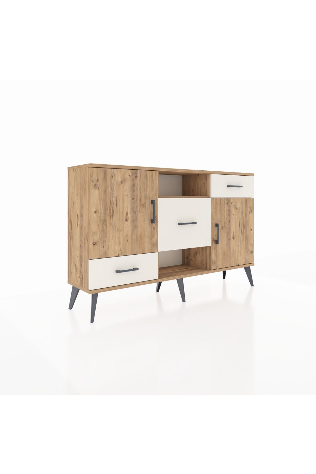 Arges Konsol 4 Raflı 3 Çekmeceli 2 Kapaklı 132x30x83 - S144M002V19A