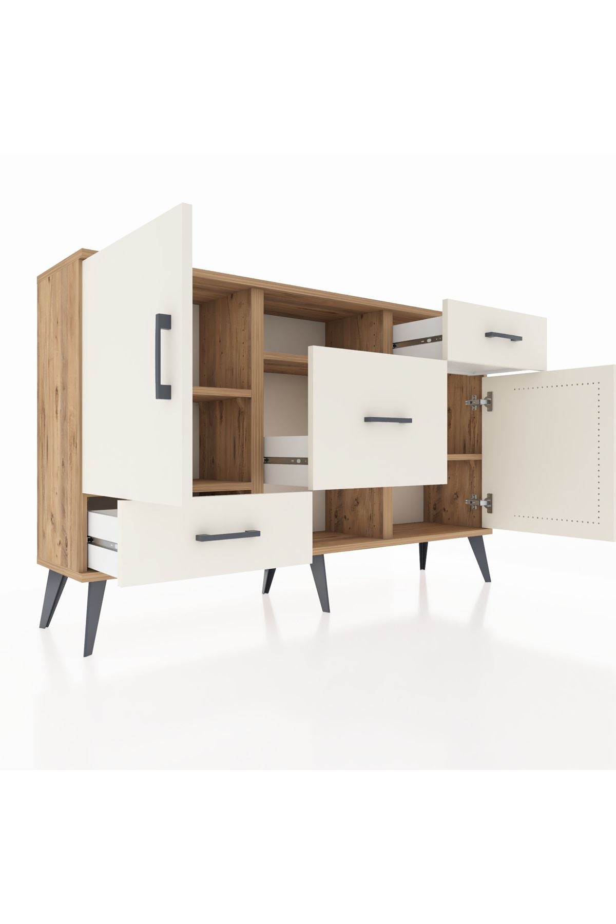 Arges Konsol 4 Raflı 3 Çekmeceli 2 Kapaklı 132x30x83 - S144M002V22A