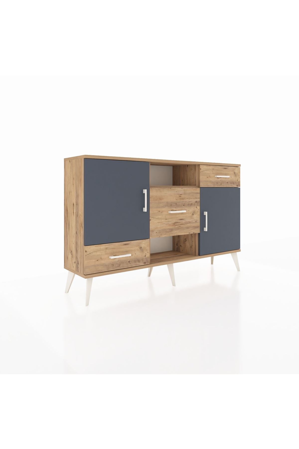 Arges Konsol 4 Raflı 3 Çekmeceli 2 Kapaklı 132x30x83 - S144M002V27A