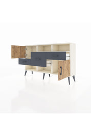 Arges Konsol 3 Raflı 3 Çekmeceli 2 Kapaklı 132x30x83 - S144M003V02A