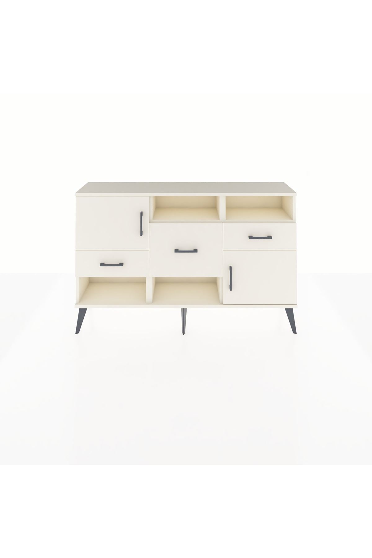 Arges Konsol 3 Raflı 3 Çekmeceli 2 Kapaklı 132x30x83 - S144M003V04A