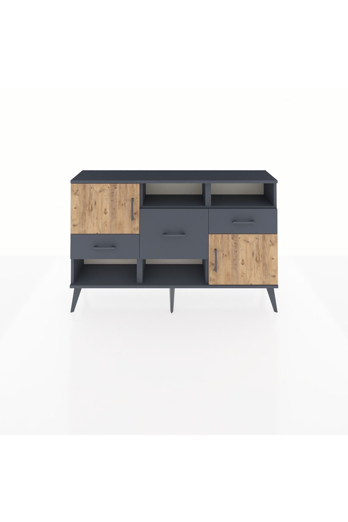 Arges Konsol 3 Raflı 3 Çekmeceli 2 Kapaklı 132x30x83 - S144M003V11A
