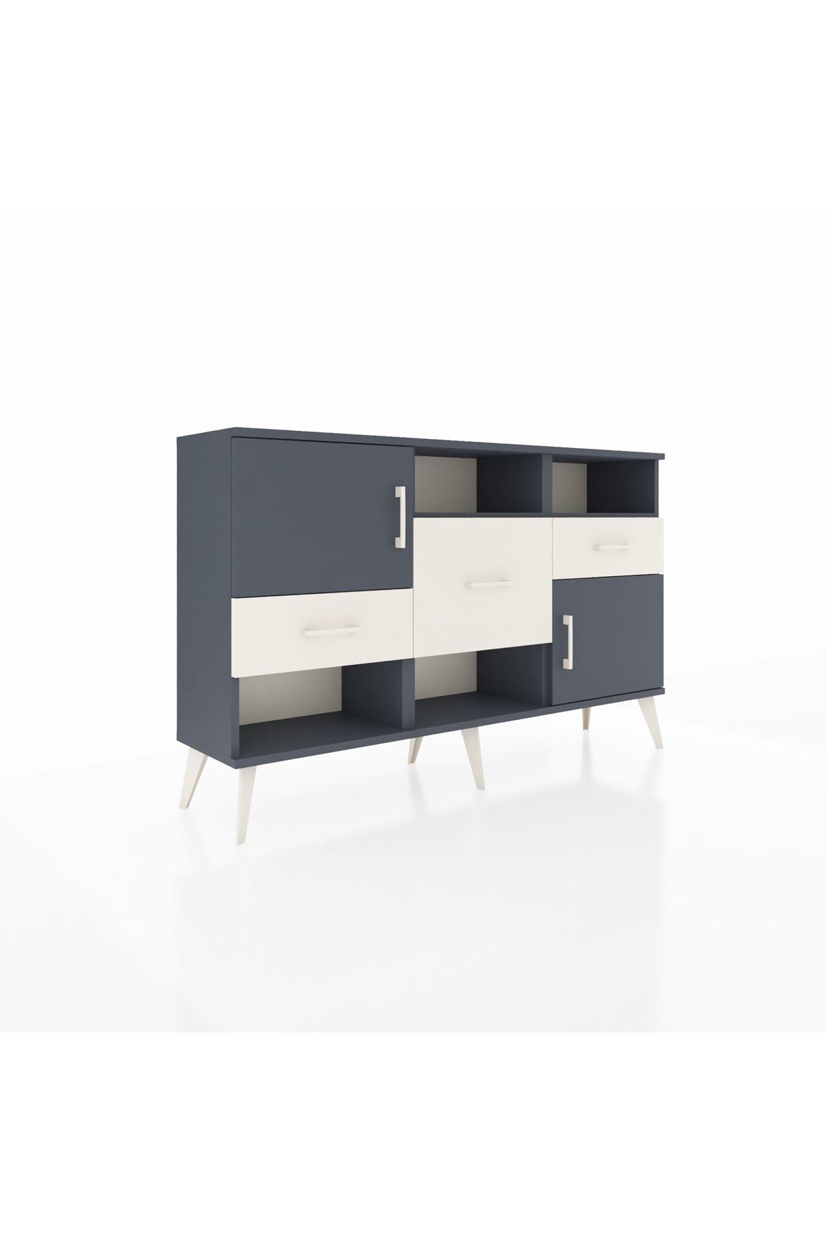Arges Konsol 3 Raflı 3 Çekmeceli 2 Kapaklı 132x30x83 - S144M003V16A