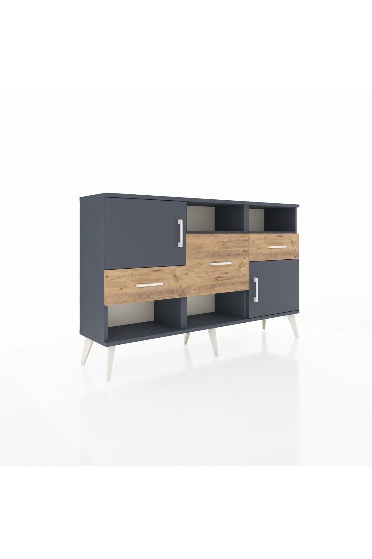Arges Konsol 3 Raflı 3 Çekmeceli 2 Kapaklı 132x30x83 - S144M003V18A
