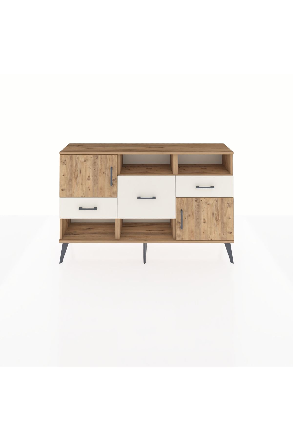 Arges Konsol 3 Raflı 3 Çekmeceli 2 Kapaklı 132x30x83 - S144M003V19A