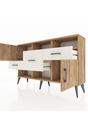 Arges Konsol 3 Raflı 3 Çekmeceli 2 Kapaklı 132x30x83 - S144M003V19A