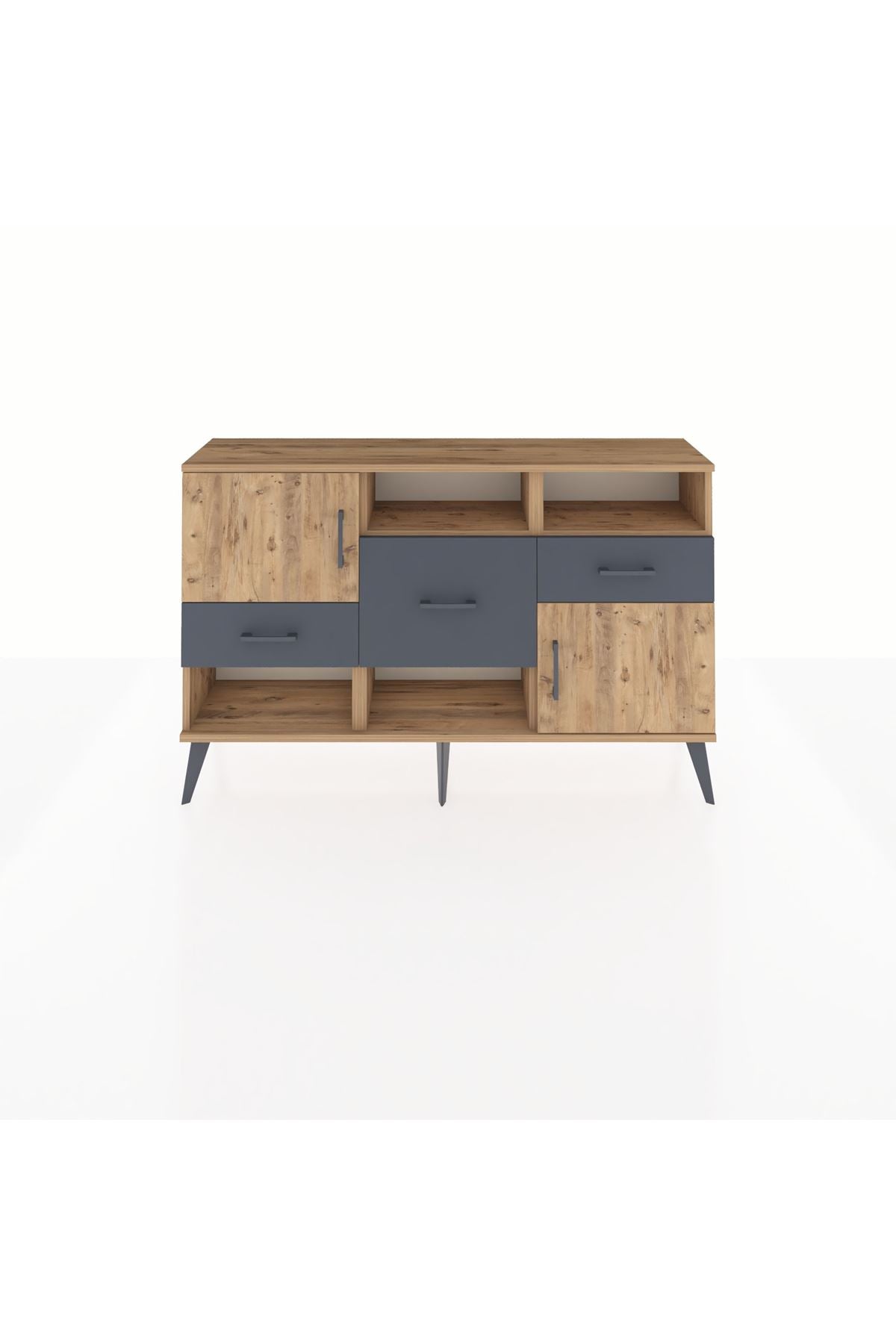 Arges Konsol 3 Raflı 3 Çekmeceli 2 Kapaklı 132x30x83 - S144M003V20A