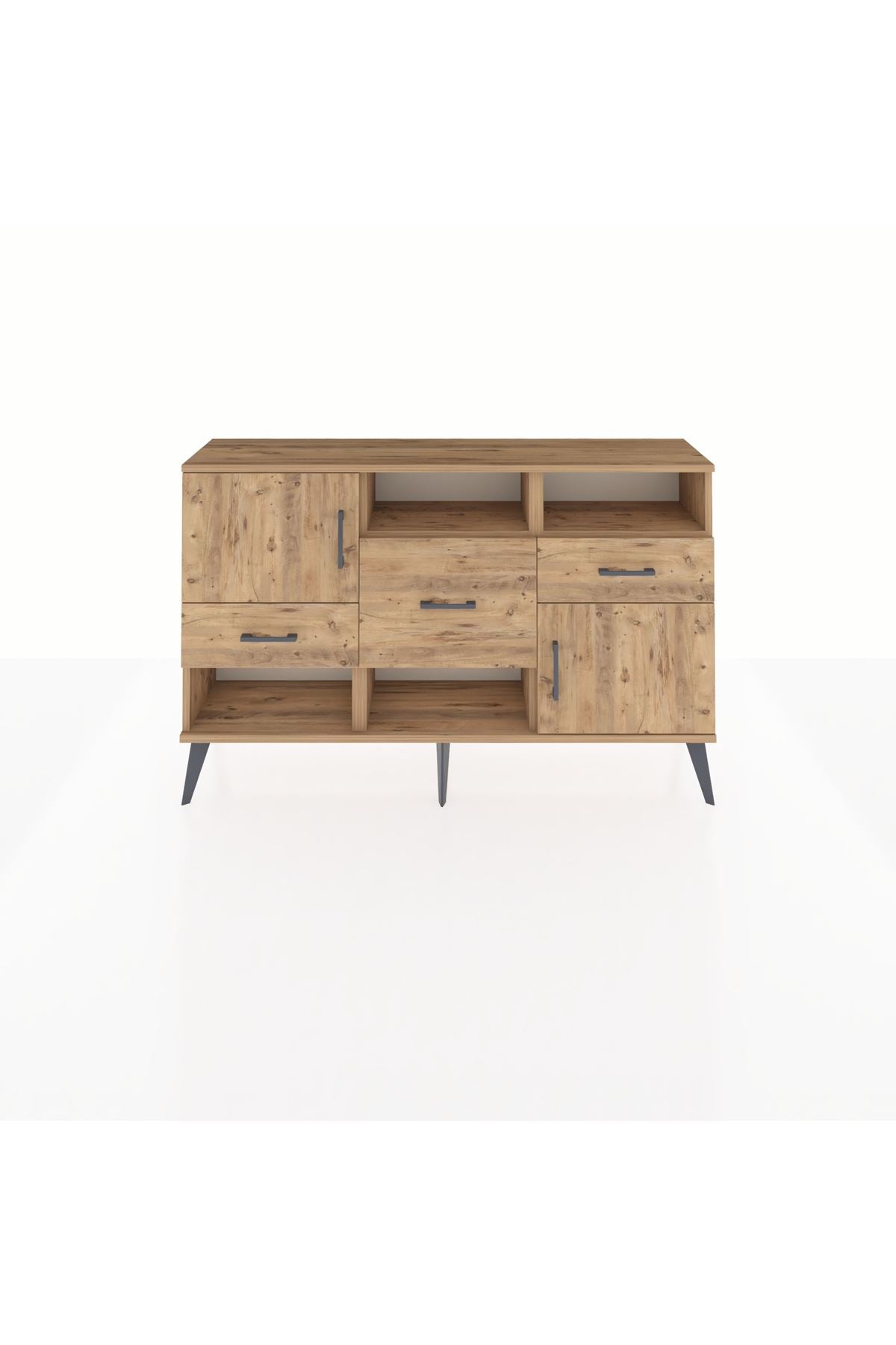 Arges Konsol 3 Raflı 3 Çekmeceli 2 Kapaklı 132x30x83 - S144M003V21A