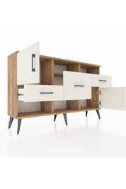 Arges Konsol 3 Raflı 3 Çekmeceli 2 Kapaklı 132x30x83 - S144M003V22A